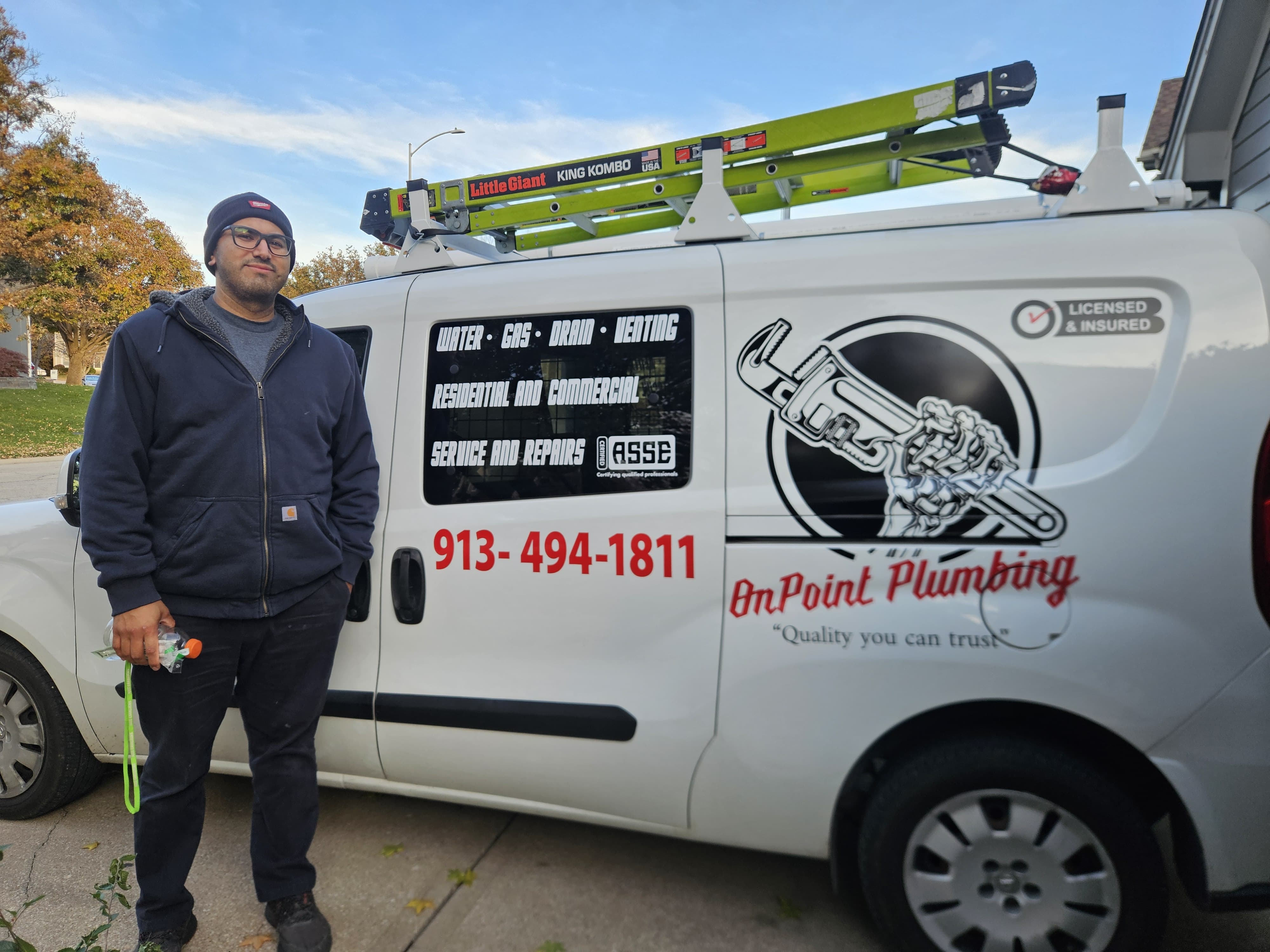 The OnPoint Plumbing team serving Johnson County, Kansas